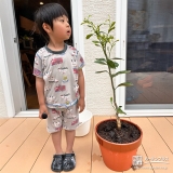 温州ミカンと記念撮影