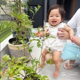 ブルーベリーと記念撮影