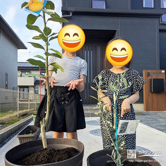 オリーブ・レモンと記念撮影