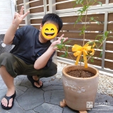 キンモクセイと記念撮影