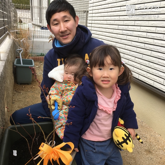 兵庫県明石市ブルーベリーの植樹風景