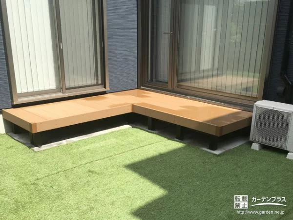 No.10238 お庭で過ごす時間が楽しみになる人工芝とウッドデッキ設置工事[施工後]