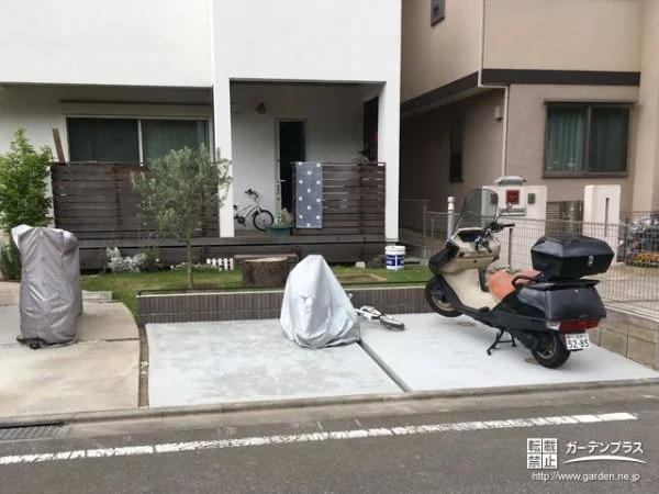 No.10379 お庭で楽しめる空間を残した駐車スペース増設工事[施工後]