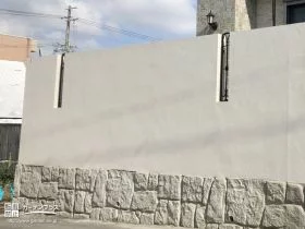 鋳物調デザインフェンスをつけたブロック塀[施工後]