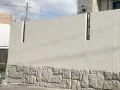 鋳物調デザインフェンスをつけたブロック塀