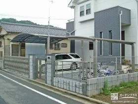 フェンスとサイクルポート付き駐輪スペース[施工後]