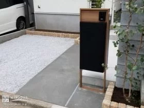 モダンデザインの宅配ポストを兼ねた機能門柱[施工後]