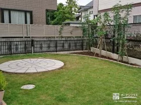 サークルと植栽で憩いの空間を作るお庭リフォーム工事