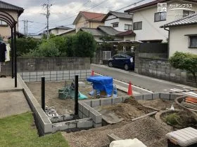周囲をブロックで土留め[施工後]
