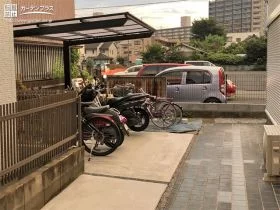 雨や紫外線から自転車を守るサイクルポート[施工後]