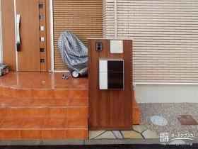 どっしりとしたウォールタイプの機能門柱[施工後]