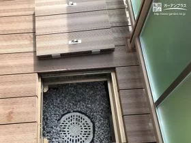 雨水桝の上にはオプションの収納フタを設置[施工後]