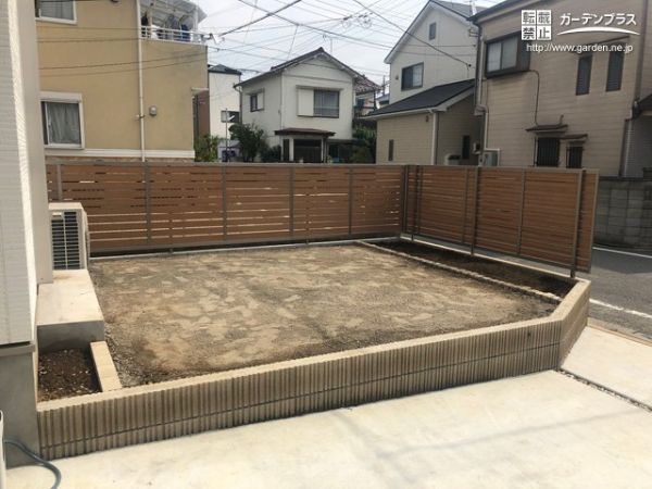 外構施工例一覧 目隠しフェンス 花壇 50万円まで 外構工事のガーデンプラス