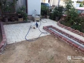 植栽の手入れしやすいインターロッキングテラス[施工後]