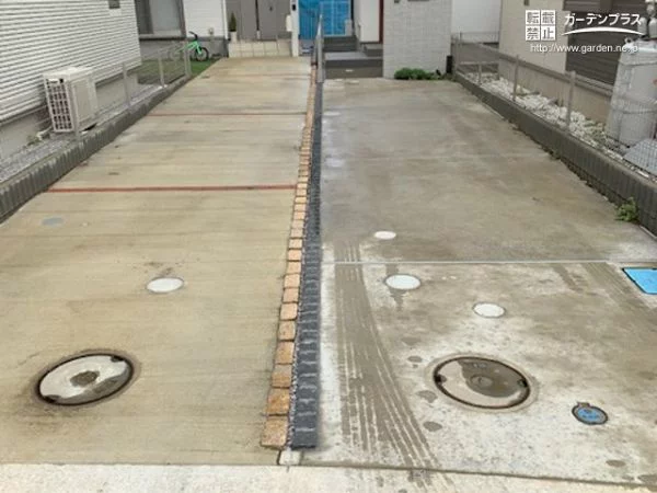 No.11800 高さを揃えてお車の出入りも安全な境界リフォーム工事[施工後]