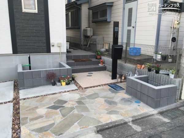 ファサードを彩るレイズドベッド花壇の設置工事 No 花壇 菜園 芝生の施工例 外構工事のガーデンプラス