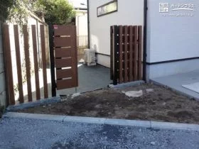 主庭への門扉と角柱[施工後]