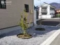 道路境界側にも庭木を植栽