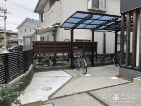 自転車やバイクの行き来がしやすい駐輪スペースに[施工後]