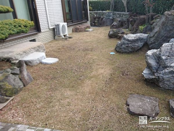 石畳風ブロックを使った格調高い和風庭園リフォーム工事 (No.12560 