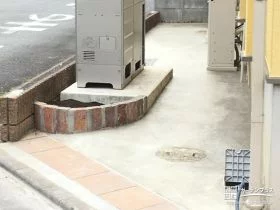 花壇も取り入れた駐輪スペース[施工後]
