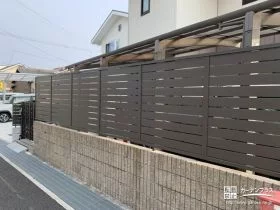 台風被害にあったフェンスを再設置[施工後]