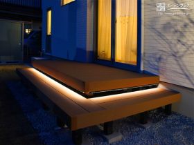 ライティングプランにこだわった新築外構 No ウッドデッキの施工例 外構工事のガーデンプラス