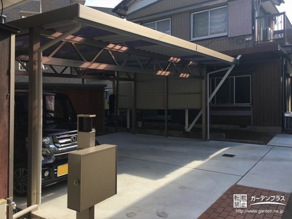 奥まった場所のガレージ解体とカーポート設置工事 No 駐車スペースの施工例 外構工事のガーデンプラス