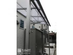 テラス屋根や物置を設置して家事をしやすい犬走りに[施工後]