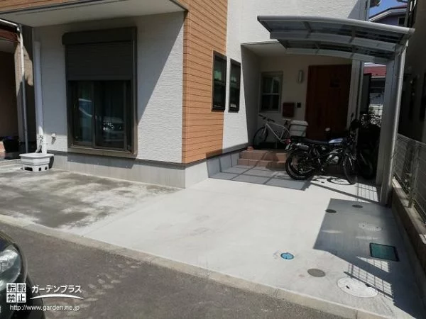 No.12906 雑草にも悩まされないファサードの土間コンクリート舗装工事[施工後]