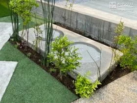 浄化槽まわりは植栽で目隠し[施工後]