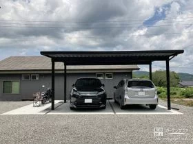 しっかりお車を守る折板屋根のカーポート[施工後]