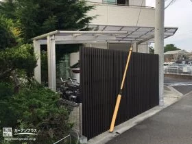 自転車の盗難防止にも役立つスクリーンフェンス[施工後]