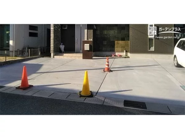 広々使える駐車スペースのコンクリート打設工事