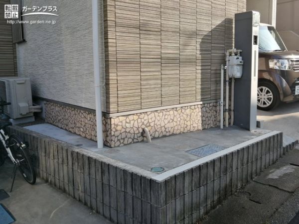 外構施工例一覧 タイル 犬走り 50万円まで 外構工事のガーデンプラス