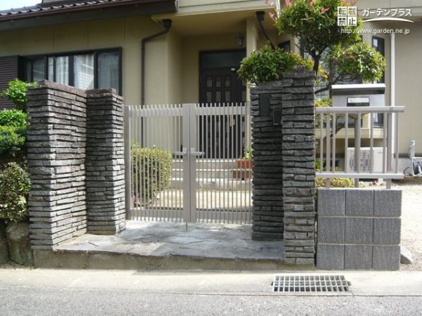 外構施工例一覧 門扉 門柱 50万円まで 外構工事のガーデンプラス