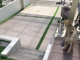 彩り豊かになる駐車スペースの目地[施工後]