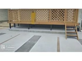 安全なテラス空間を作るフェンス付きウッドデッキ設置工事