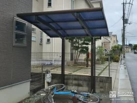 自転車置き場にサイクルポートを設置[施工後]