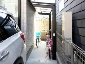 小さなお子さまでも自転車が停めやすい駐輪スペース設置工事