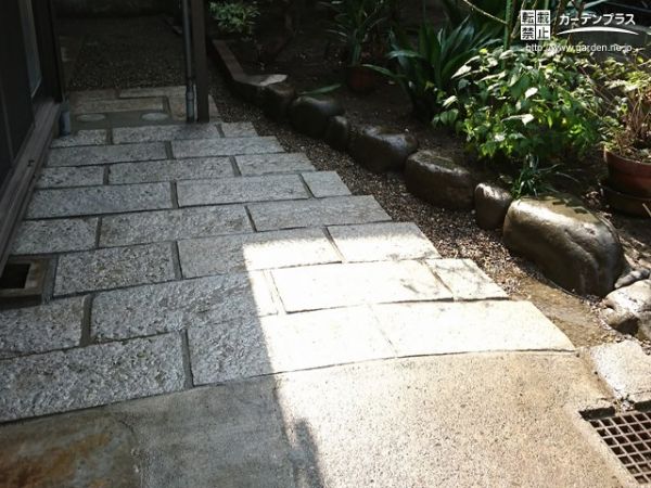 砂利舗装私道-非日本の木-外観-ファサード