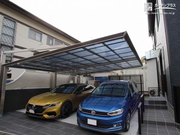 モダンなカーポートが印象的な外構リフォーム工事 (No.14343