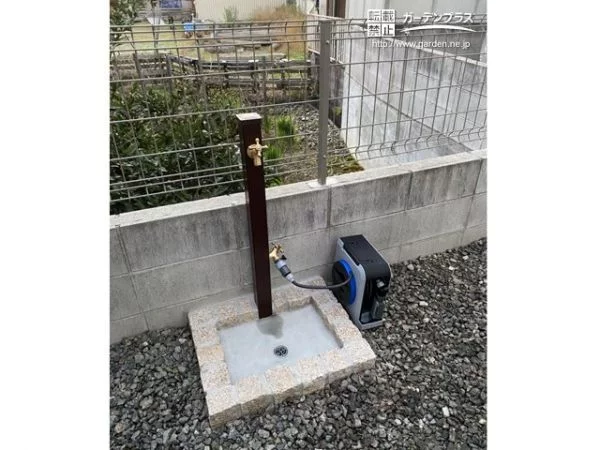 散水栓から立水栓へ取り換え