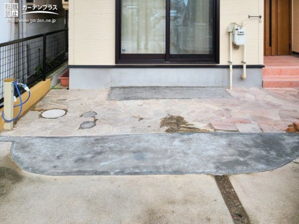 塀を撤去して自転車置き場をつくるガーデンリフォーム No その他外構工事の施工例 外構工事のガーデンプラス