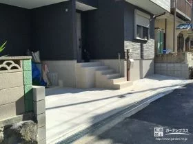 広々としたファサードが清潔な印象の新築外構工事