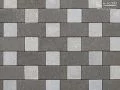 正方形と長方形のブロックを組み合わせたインターロッキング舗装面