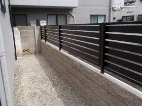 フェンス基礎のブロック塀も延長[施工後]