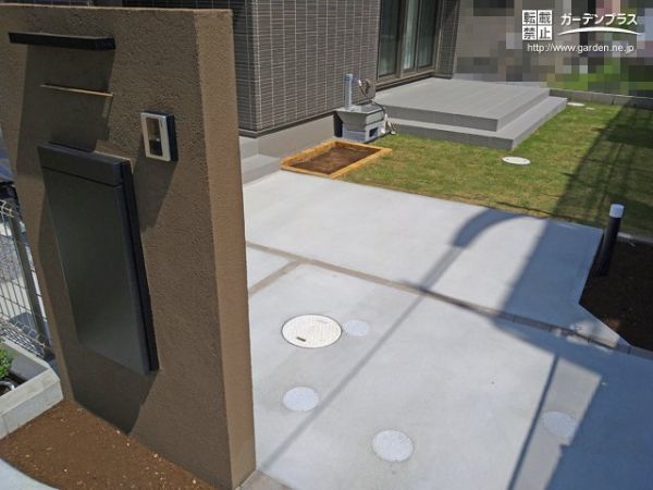 ご家族それぞれが楽しめる旗竿地の新築外構工事 No 新築外構一式の施工例 外構工事のガーデンプラス