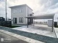 雪国でも安心できる目隠しフェンスやカーポートを設置した新築外構工事