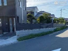 道路境界の目隠しフェンス[施工後]